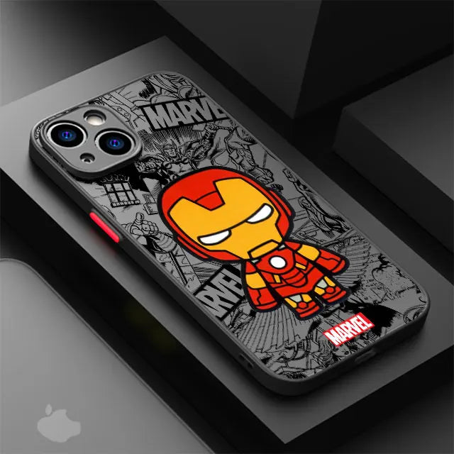 Cartoon Marvel Groot Spiderman Case for iPhone SE 12 Mini 13 Pro Max 14 Plus XS X 7 6S Plus 15 11 XR 8 Shockproof Armor Cover