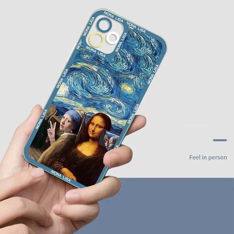 Great Art Aesthetic David Mona Lisa Clear Phone Case For iPhone 16 15 14 13 12 11 Pro Max Mini XS X XR SE2 7 8 Plus Soft Cover